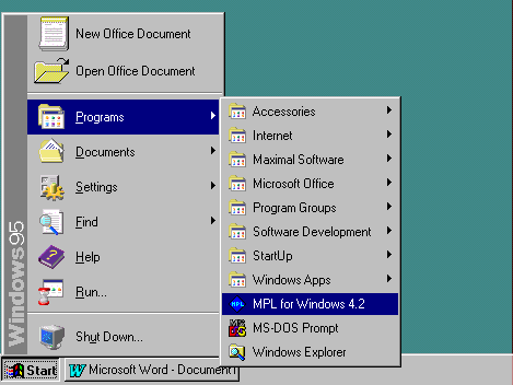 MPL for Windows in the Start Menu Screenshot